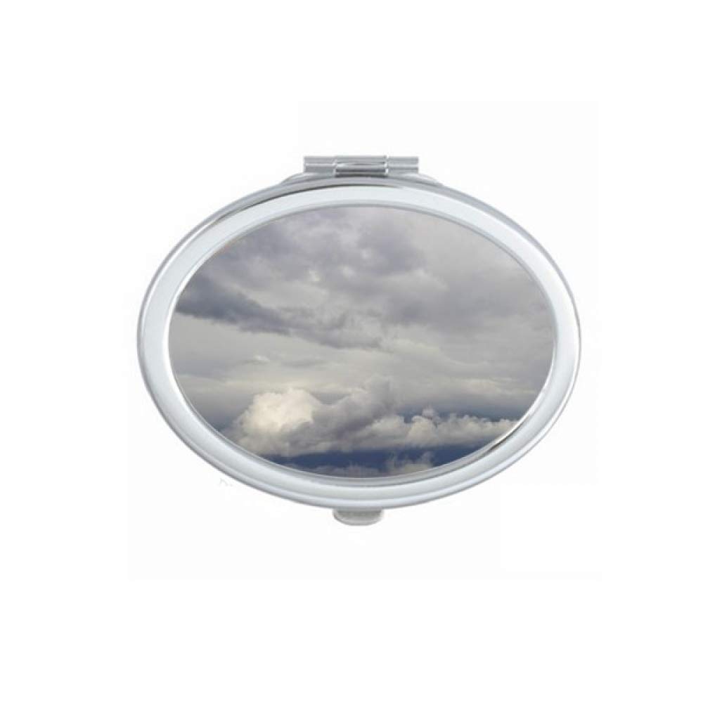 Dark Clouds Overcast Vast Wind Weather Mirror Portable Fold Hand Makeup Double Side Glasses