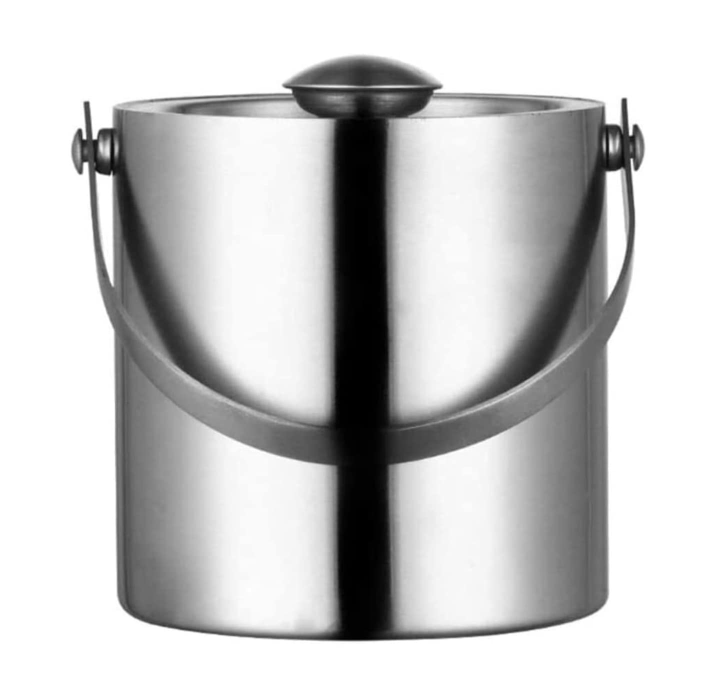 Cubitera Champanera Cubo De Hielo De Acero Inoxidable con Tapa Cubo De Champán para Bar Cubo De Champán Cubiteras para Botellas(Color:Blue,Silver,Size:2L)