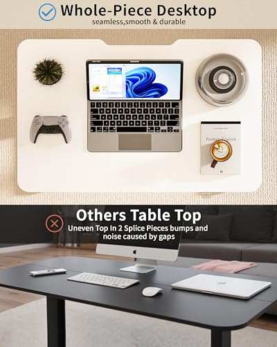 Image of Okin Electric Standing Desk 31.5x19.7 Inches Small Computer Desk-Whole Piece Stand up Desk with Wheels Gaming Rolling Home Office Desks, White