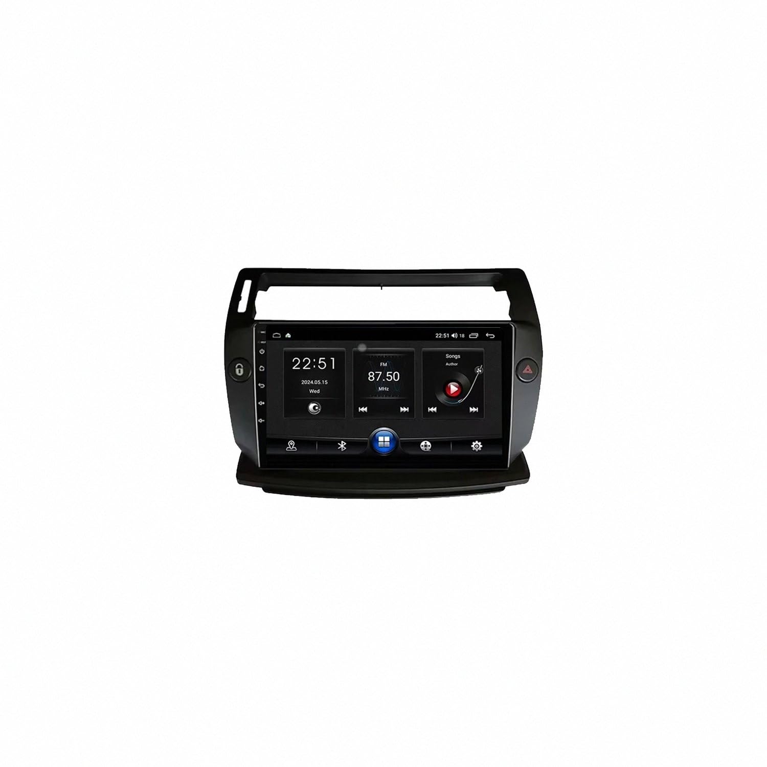 Touchscreen Auto Radio per Citroen C4 C-Triomphe C-Quatre 2004-2009 Wireless Carplay Android Auto Stereo Bluetooth Ips con Pantalla Táctil con Gps Navigatore/Swc/Mirror, 8 Nucleo 8G+256G