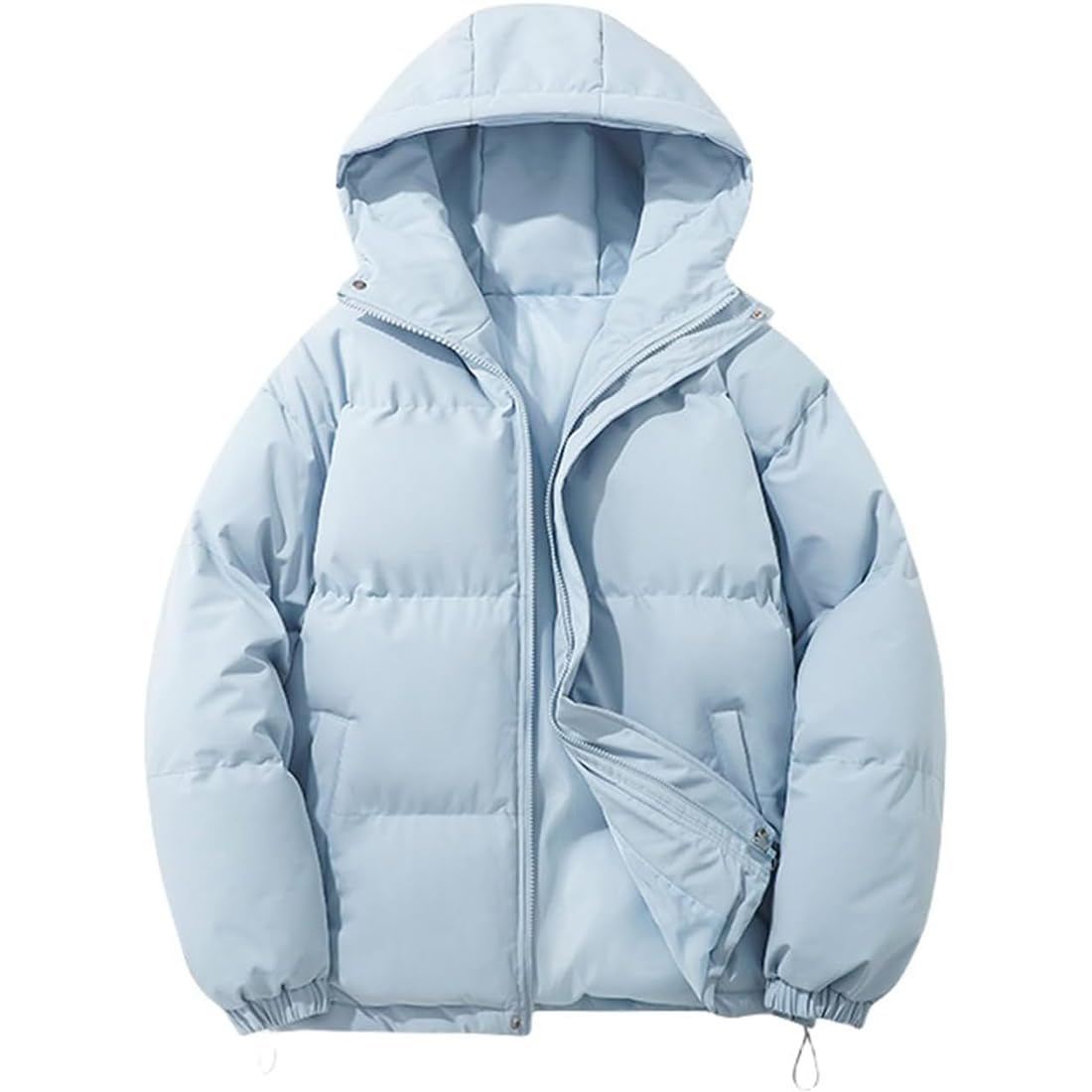 Winterjacke Damen mit Kapuze Warm Dicke Hoodie Steppjacke Daunenjacke Winter Outdoor Kapuzejacke Puffer Jacke Loose Steppmantel Frauen Wattierte Jacke Übergangsjacke