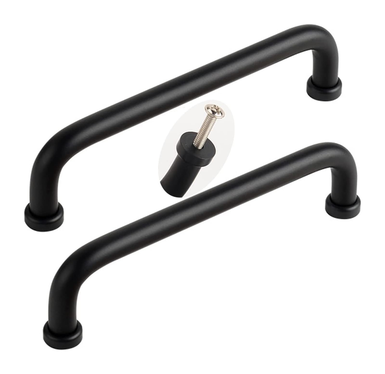 Voplivat Black Kitchen Cupboard Handles, Wardrobe Door Handles Bow Pulls 2Pcs Aluminum Alloy Multiple Sizes(,Hole Distance 256Mm)