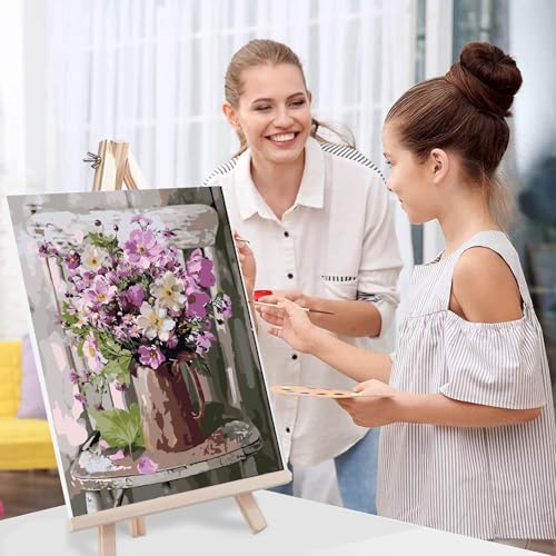 MIRCVSH Paint by Numbers for Adults Framed,Flowers DIY Oil Painting by Numbers on Canvas with Easel,Paint by Numbers Kits with Frame and Color Box Packaging12x16 Inch by MIRCVSH - Used condition - Image 5