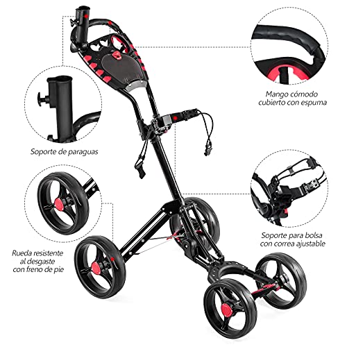 Comparte este contenido con los demás golfistas Buffer Email Print Facebook Linkedin Telegram Pinterest Twitter Whatsapp Comienza a entrenar con tu propio entrenador personal Pulsa aqui 👆 si quieres tener un estilo de vida mas saludable COSTWAY-Carrito-de-Golf-con-4-Ruedas-Carro-de-Golf-Plegable-con-Asa-AjustableParagueroPortavasos-y-Marcador-Carro-de-Empuje