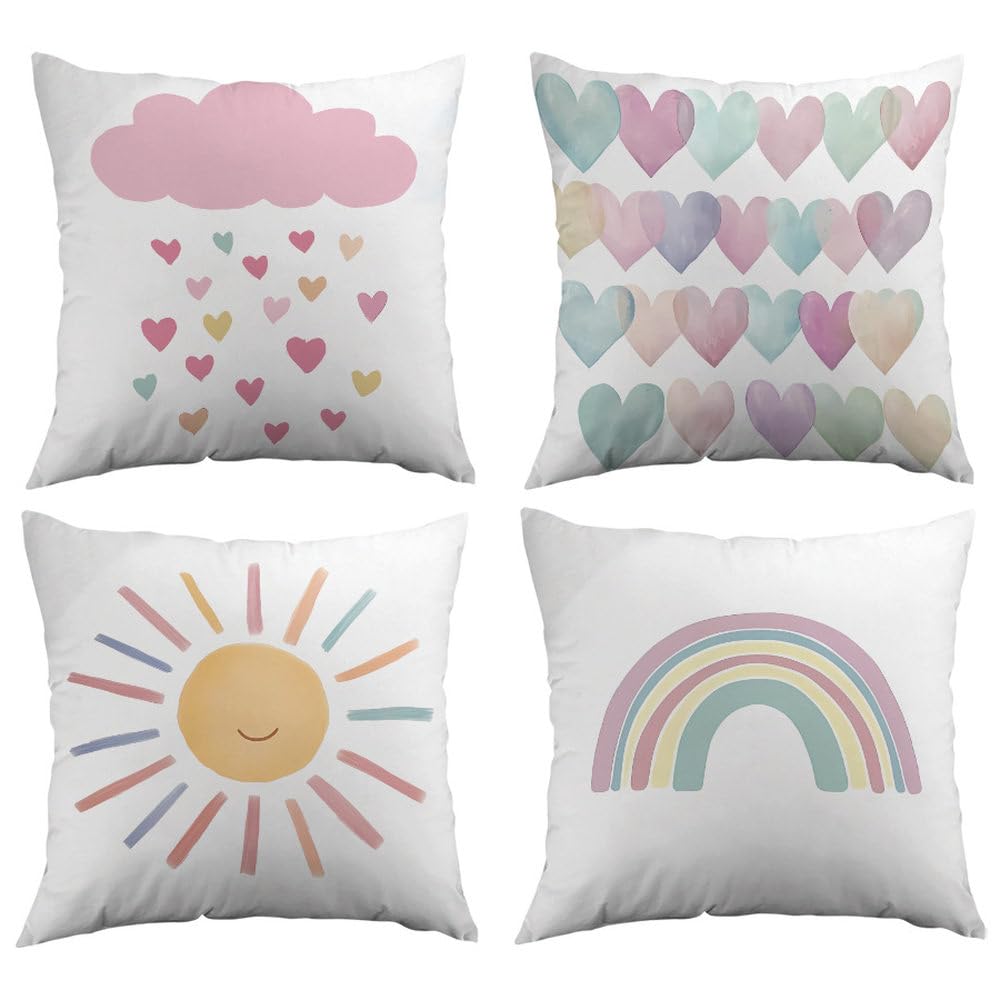 Cushion Covers 45X45 Set Of 4 White Cotton Linen Decorative Pillowcases With Invisible Zipper, Square Throw Pillow Covers For Sofa, Couch, Bedroom Or Outdoor Use,18X18 Inch Set Of 4