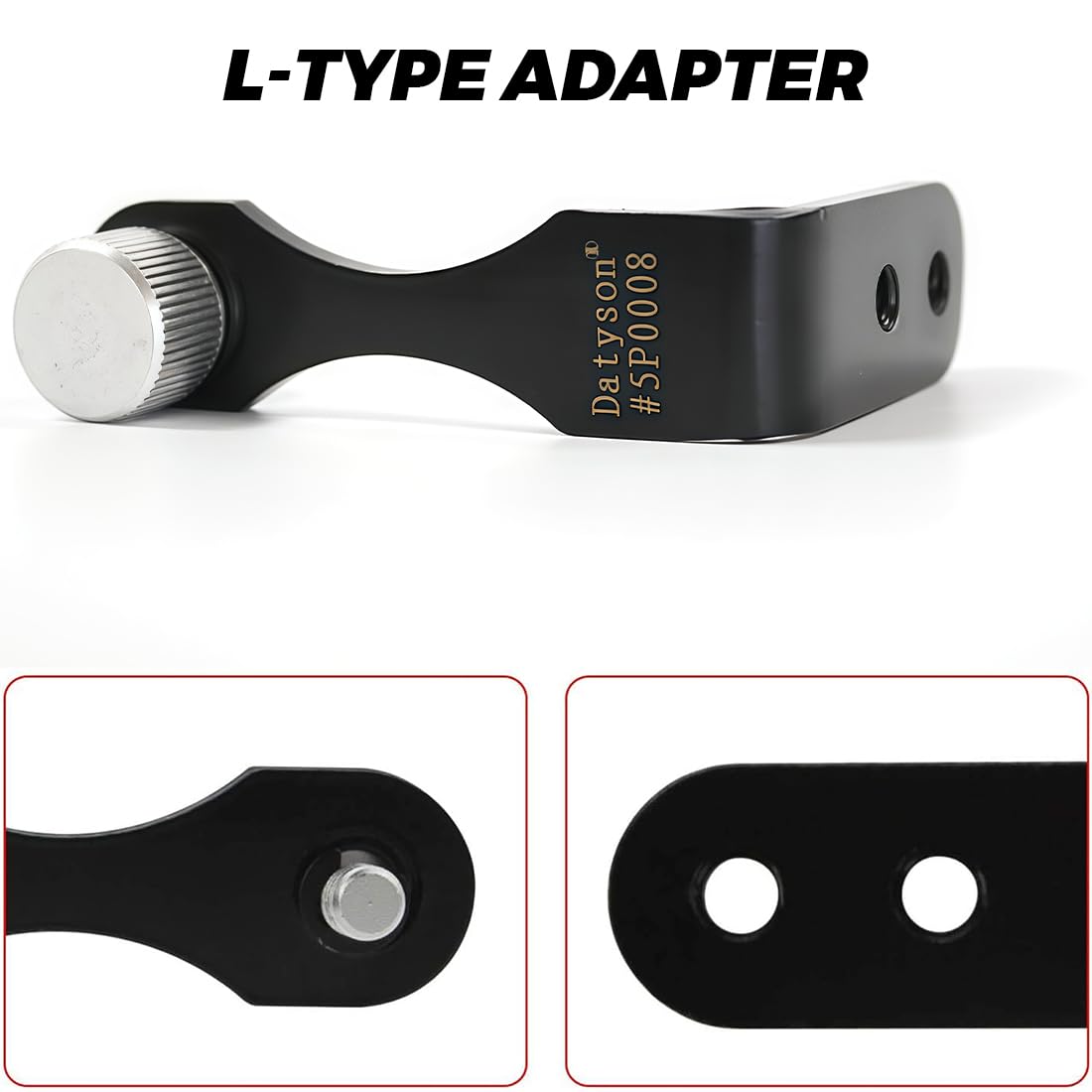L Metal Binocular Adapter, Adaptateur Universel pour trépied binoculaire, Support en L, Adaptateur de Montage en métal 50 mm Compatible avec tous les trépieds 1/4, télescope, caméra, Noir