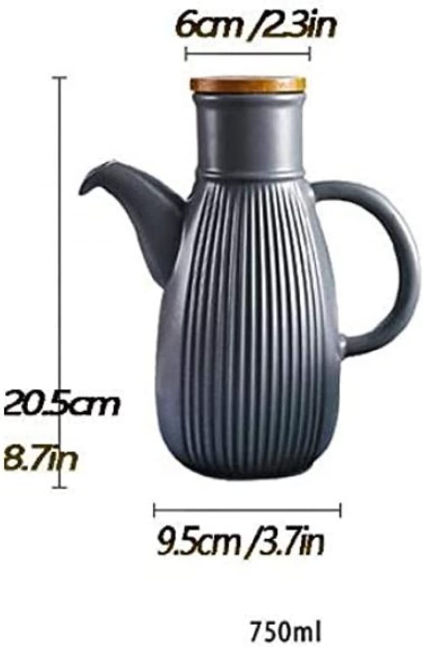 Dispensador de Aceite y vinagre, dispensador de Aceite de Oliva 750 ml Botella de vinagre de cerámica Hecha a Mano Botella de Almacenamiento de condimentos de Cocina Vintage de Cocina.,C
