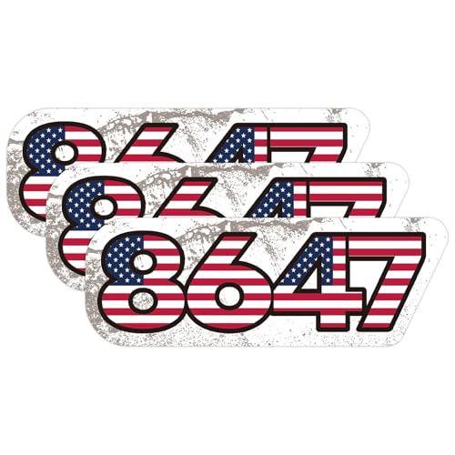 Image of 3pcs 8647 President Car Magnets, American Flag Bumper Stickers Campaign Magnetic Decal Political Bumper Stickers for Cars, Trucks & Vehicles (Style A)