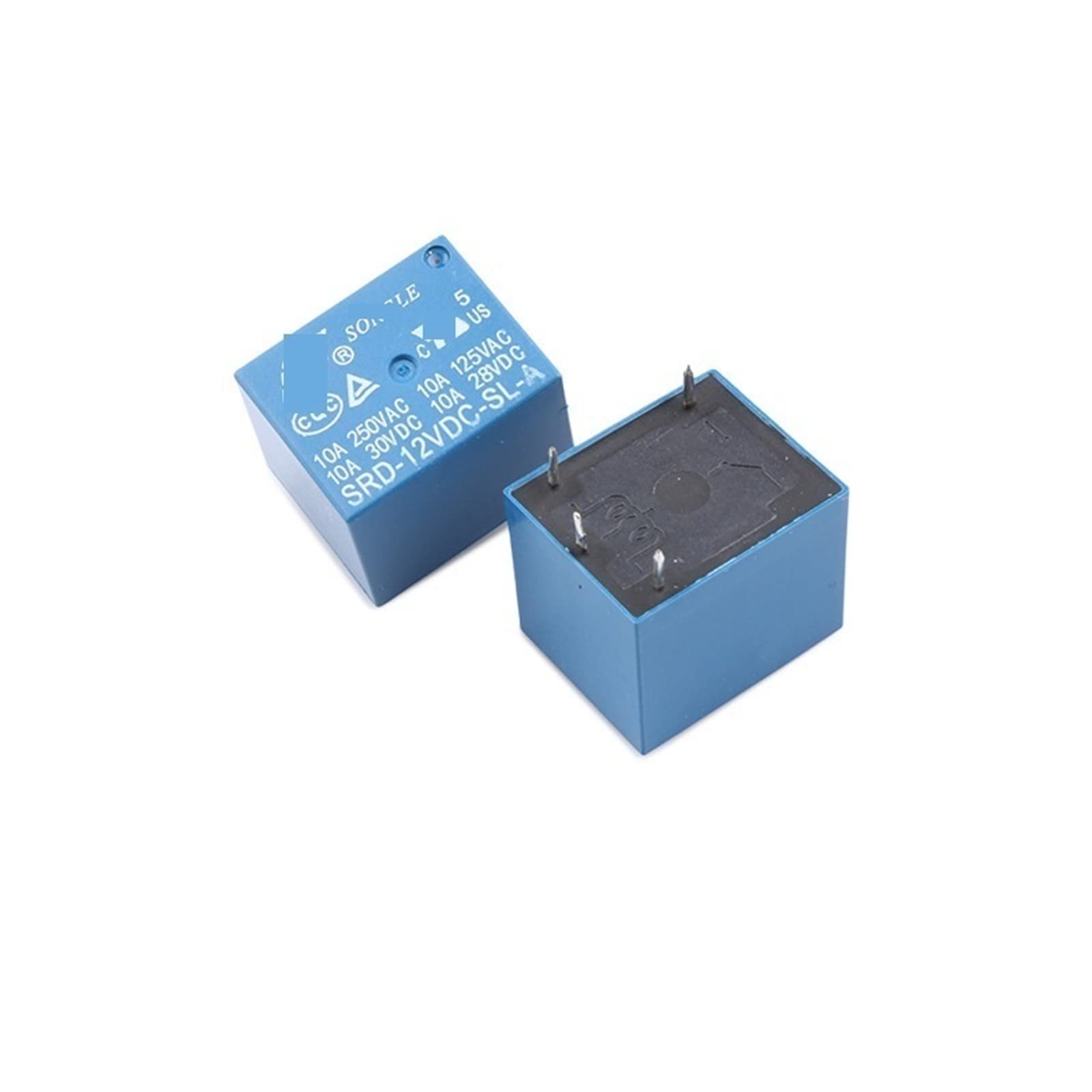 CSKWLLNBC 10Pcs DC 12V Coil SPDT 4 Pin Mini Power Relay PCB Type SRD-12VDC-SL-A