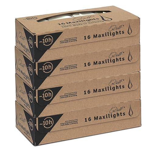 Qult Farluce Teelichter in Kunststoffhülle - Rußfrei - unbeduftet - Nightlights und Maxilights (Qult Farluce Maxilights, 4)