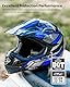 ILM Kinder Motocross Dirt Bike Motorradhelm ATV mit Goggles Sport Handschuhe ECE Approved B07,Blau Silber,Jugend-S