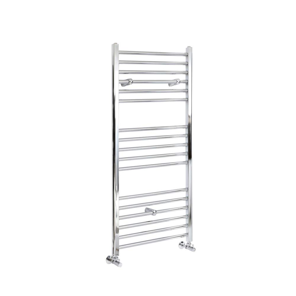 Milano Kent Chrome Straight Bar Heated Towel Rail - 1200Mm X 400Mm