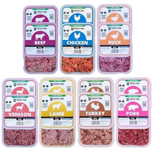 Frozen Raw Dog Food Complete Mince Meat Meal Puppy Adult Senior 7kg Natural Free Range Beef Chicken Duck Venison Lamb Turkey Pork 80/10/10