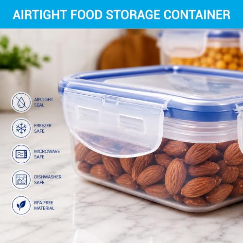 Image of LocknLock Classic Rectangular Plastic Airtight Food Storage Container With Leak Proof Lid, 350 Ml, 1 Piece, Transparent