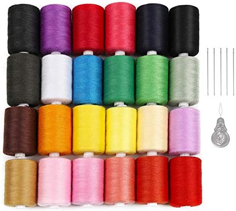 Polyester Sewing Thread 24 Colors 1000 Yards Each Spools Embroidery Thread for Hand and Sewing Machine Use