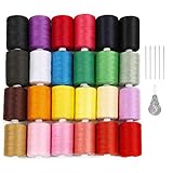 LIANTRAL Polyester Sewing Thread 24 Colors 1000 Yards Each Spools Embroidery Thread for Hand and...