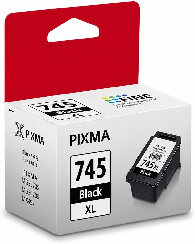 PG-745XL Ink Cartridge (Black) Compatible with Printer/ CL745 xl Ink Cartridge Compatible with Printer MG2570S / MG2570 MG3070S / MG2970 / MG3077S / MG2577S / MG2470 / iP2870S/TS207