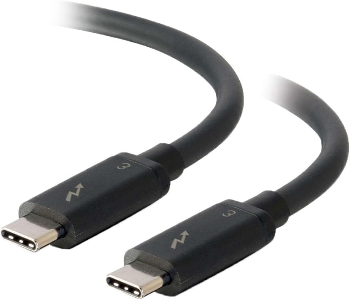 C2G USB Cable, USB C Cable, Thunderbolt 3 Cable, Black, 1.5 Feet (0.45 Meters), Cables to Go 28840