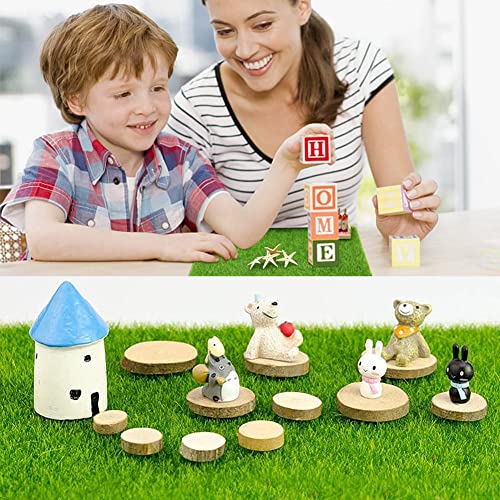 8 Stück Kunstrasenmatte, Miniatur-Rasen, lebensechte Feen-Kunstrasenmatte, natürlich und realistisch aussehender Garten-Haustier-Hunderasen (15 * 15 cm) - Image 5