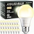 TJOY 24 Pack A19 LED Light Bulbs, 60 Watt Equivalent LED Bulb, Soft Warm White 2700K, Efficient 9W, E26 Standard Base, Non Dimmable Energy Saving Lightbulb, 800LM, 80 CRI, 120V, UL Listed