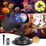 Halloween Christmas Projector Lights Outdoor, 15 Colors Ocean Wave and 12 Slides Patterns...