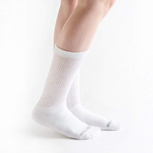 Miniatura 4 de Doc Ortho Calcetines para diabéticos ultra suaves y holgados para hombres y mujeres, 3 pares, cuello redondo