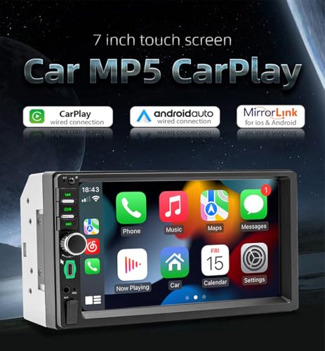 Radio para coche doble din con pantalla táctil 7 pulgadas miniatura 2