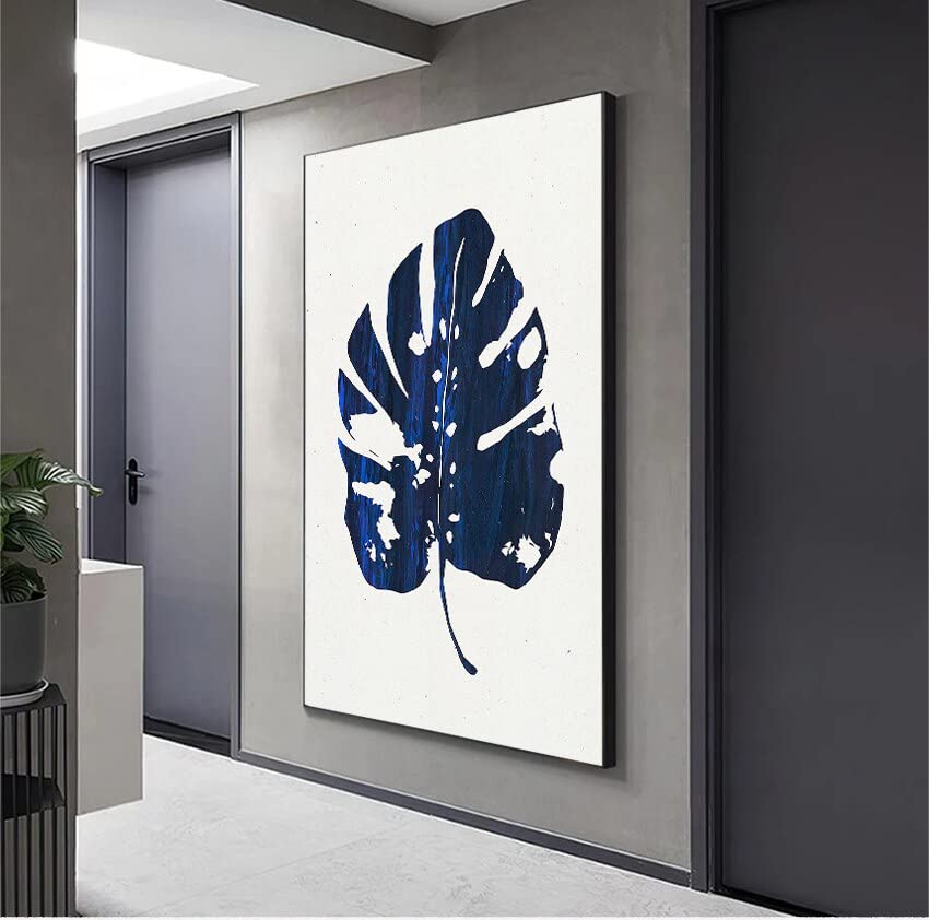 青とピンクの抽象画 キャンバスアート モダン抽象画、青とピンクのキャンバス絵画：大きな壁アート