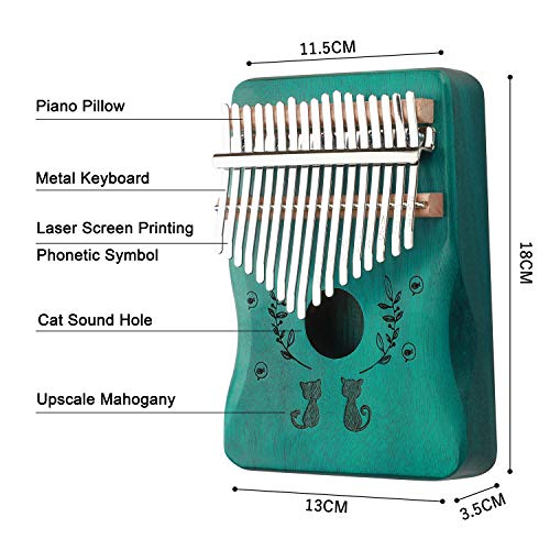 Kalimba Thumb Piano 17 Key Marimba Wood Mbira Hand Rest Portable Mahogany African Finger Piano Pocket Music Instrument With Instruction Carrying Bag For Gig Party Kid Beginners Gift #TOP1