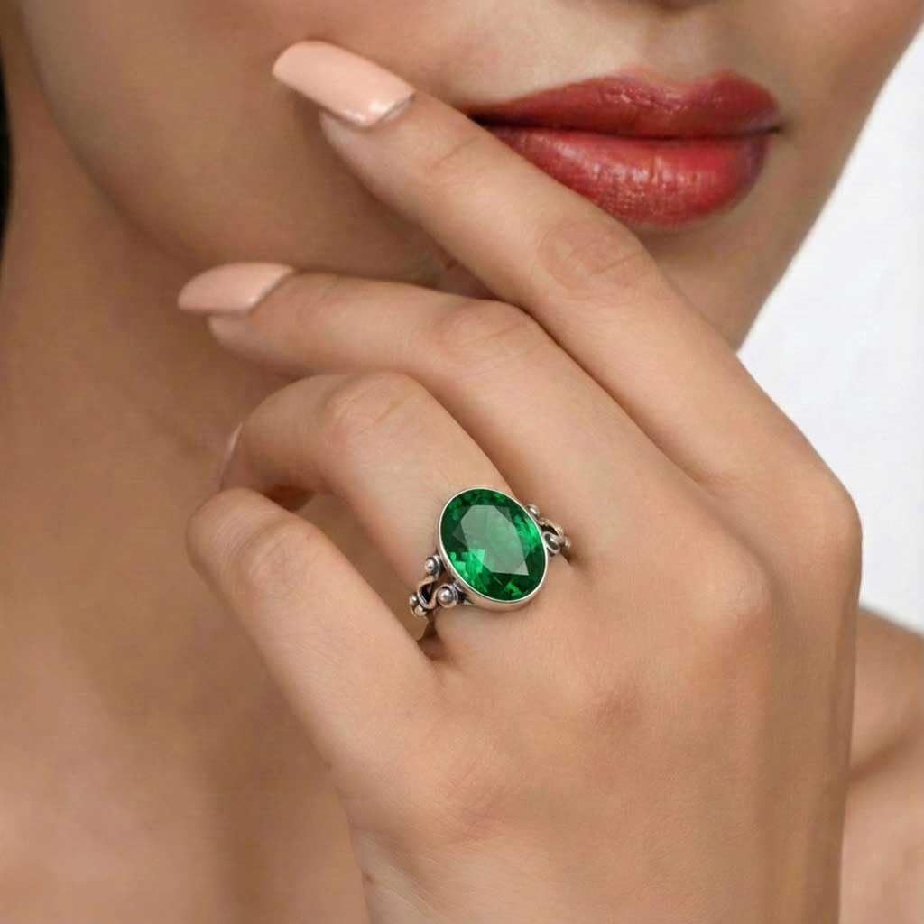 JEWELOPORIUM 925 Sterling Silver Plated Handmade Jewelry Oval Labradorite, Rose Quartz, Carnelian, Turquoise Chunky Natural Gemstone Boho Ring For Women