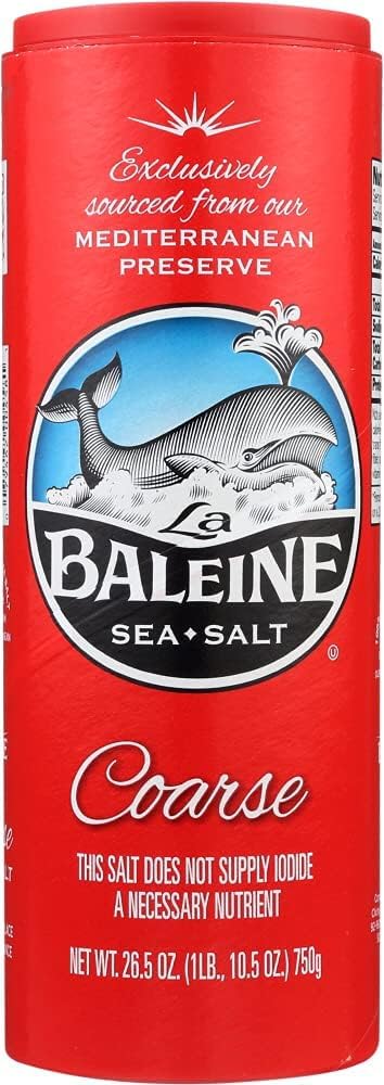 La Baleine Coarse Sea Salt Canister, All-Natural French Sea Salt, Product of France, 26.5 Oz