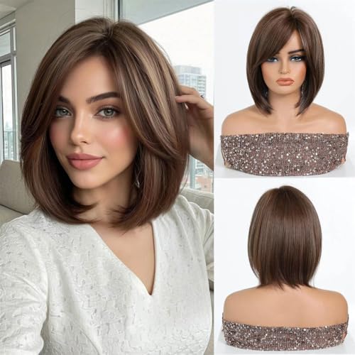 Women's Spring Fall Bob Shoulder Length Sleek Style With Side