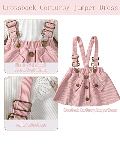 Image of Newborn Baby Girl Clothes Toddler Long Sleeve Ruffle Romper Top Infant Skirt Set Little Girl Overall Dress