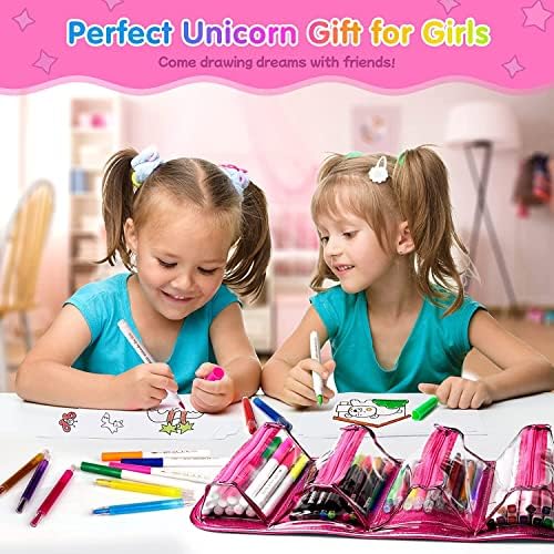 beefunni Unicorn Fruit Scented Washable Markers Set 45 pcs with Glitter Pencil Case, Arts and Crafts for Kids Age 4-6 6-8, Colouring Markers Sets - Unicorn Birthday Gifts for Girls 4 5 6 7 8 Year Old 4 51sin2SuXCL. AC