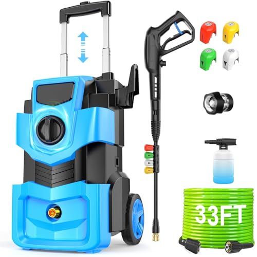 Commowner Pressure Washer 5000PSI Adjustable Pressure Power Washers Powered with 23ft Hose, 4 Nozzle and Foam Cannon, Powerwashers Cleaner Machine for Home,...