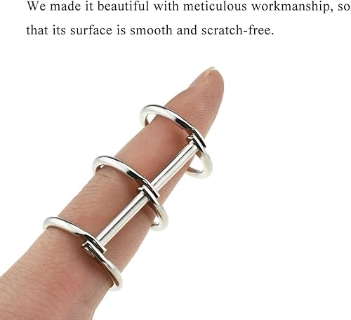 Miniatura 9 de HAHIYO 4 anillos de metal de 1.181 in de diámetro interior de 3 anillos de metal de hojas sueltas, anillo de libro de acero inoxidable con bisagras
