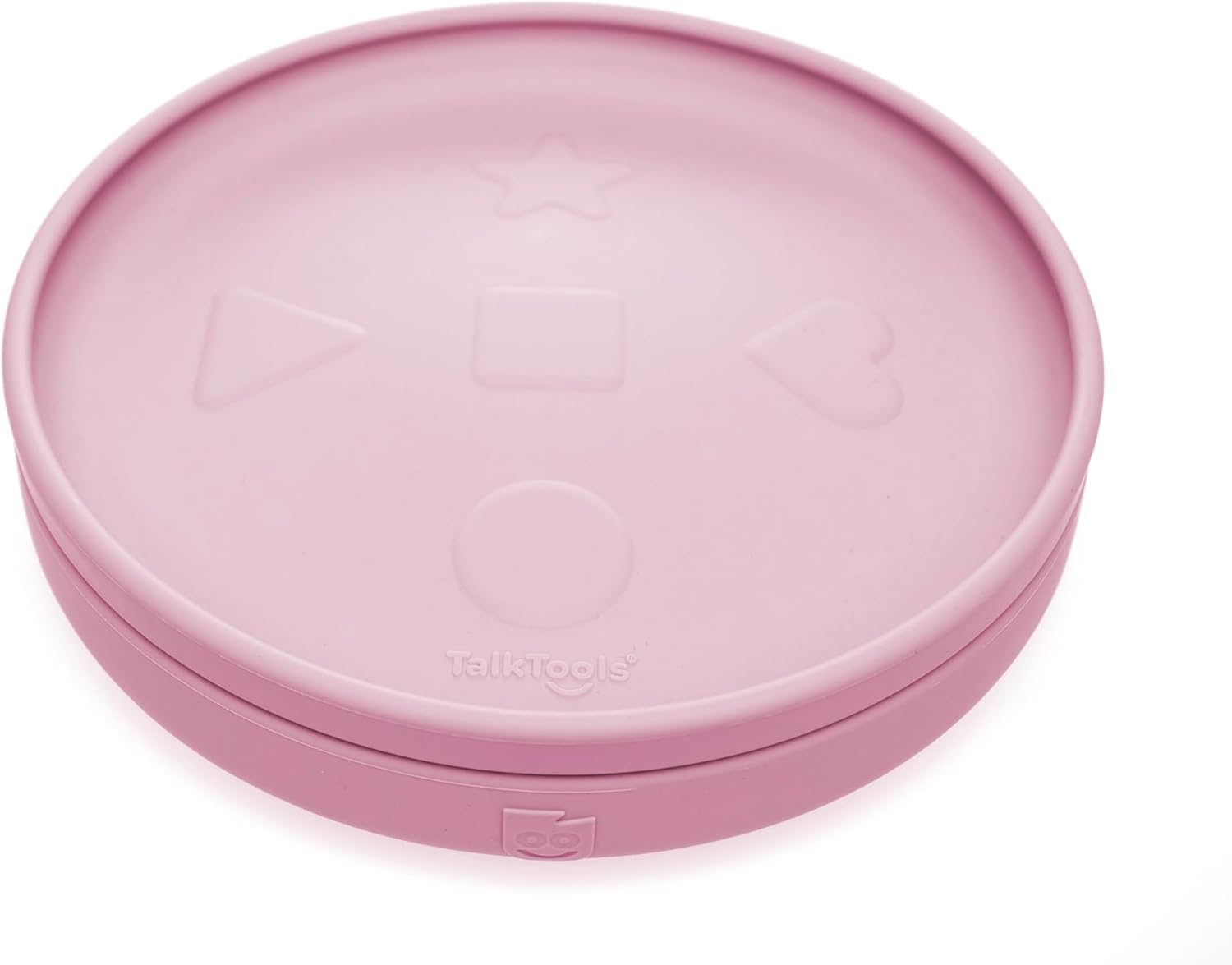 TalkTools Bitsy Toddler Plates with Lids - Silicone Toddler Plates - Mess-Free Feeding with Plate Lid - Perfect for Self-Feeding Development - Strong Suction, BPA-Free (Bubblegum) - Made in USA