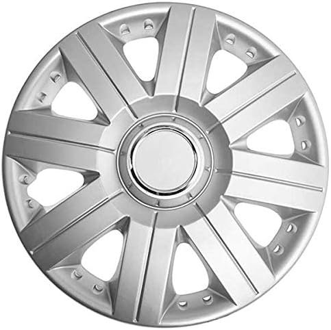 FOR PEUGEOT PARTNER - 15 DEEP DISH WHEEL TRIMS BLACK & SILVER HUB CAPS