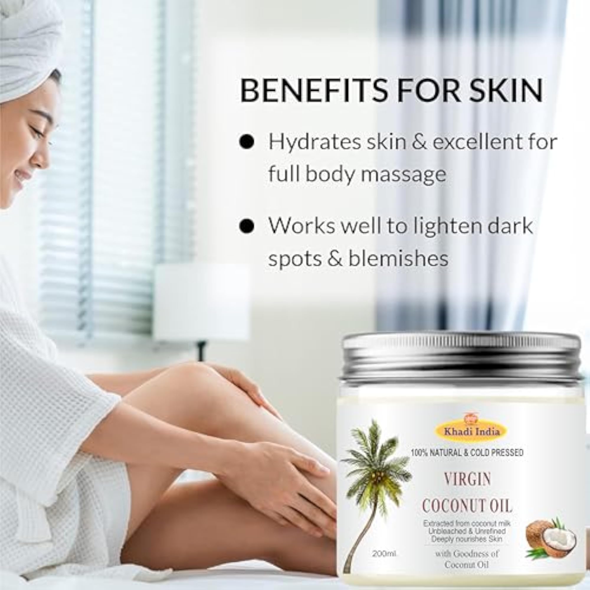 100% Pure Coconut Hair Oil, Cold-Pressed & Natural