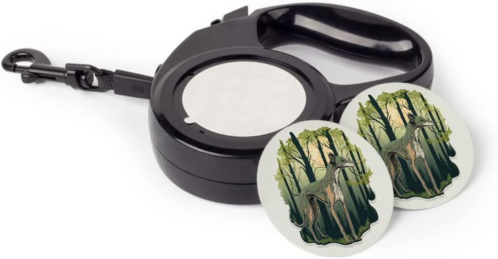 Dog Print Retractable Pet Leash - Animal Art Leash - Greyhound Dog Leash - 118 inches