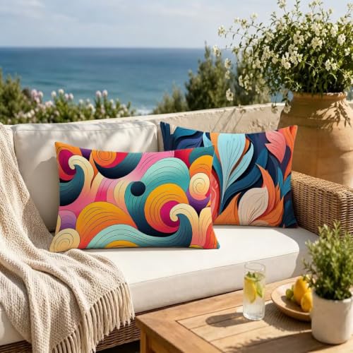 Housse coussin extérieur imperméable en lin de qualité pour patio de luxe