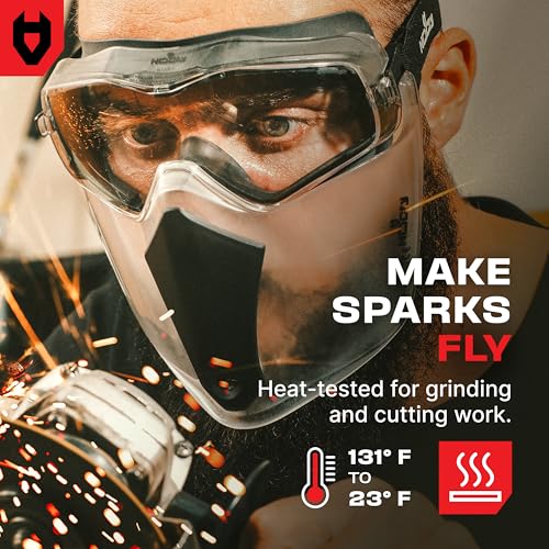Image of NoCry Safety Face Shield Mask for Work with Premium Anti Fog and Anti Scratch Technology - Durable ANSI Z87.1 Certified Grinding Face Shield with Extreme Impact Resistance