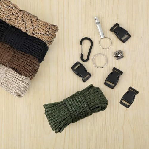 MONOBIN 550 Paracord Kits - 5Colors 20ft Parachute Cord Combo für Armband Making, Paracord Bulk Supplies für die Herstellung von Lanyards, Hundehalsband