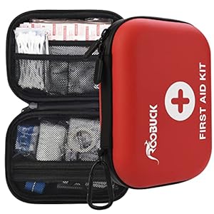 Roobuck First Aid Kit, Premium Waterproof Compact Trauma Medical Kits for Any Emergencies, Ideal for Home, Office, Car, Travel, Outdoor, Camping, Hiking, Boating Yellow (Red100)