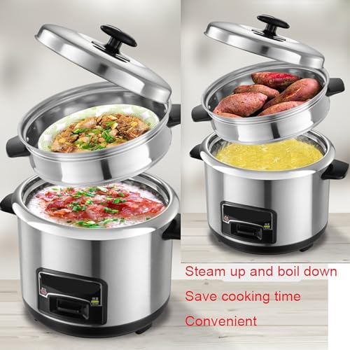 Cuociriso elettrico con funzione vapore, pentola interna in acciaio inox 304, funzione di mantenimento del calore, include accessori per una preparazione versatile dei pasti