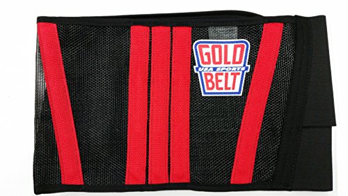 The Original GOLD BELT \"Two Cool\" motorcycle kidney belt (Black/Red) Fits 27\" - 36\" waist
