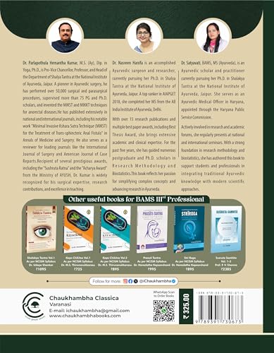 Image of Research Methodology and Medical Statistics for BAMS 3rd Professional (As per NCISM Syllabus) Dr P Hemantha Kumar, Dr Nasreen Hanifa, Dr Satyavati