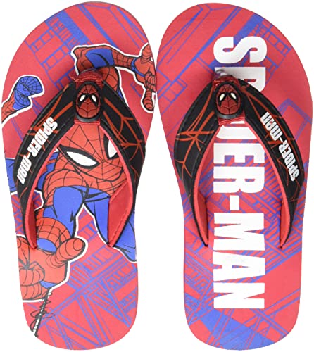 Image of Kidsville Spiderman Printed Blue Flipflops for Boys