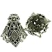 (10 Pack) Hollow Filigree Flower Tassel End Cap / Vintage Silver / Retro Filigree Jewelry Finding / Antique Silver Charms