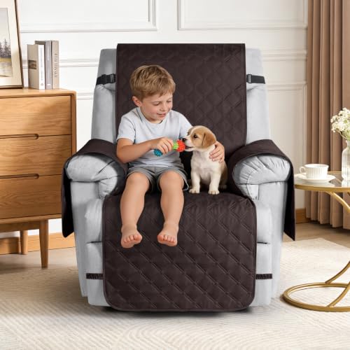 Image of TAOCOCO 100% Waterproof Recliner Chair Covers Reversible 28 inch, Chocolate